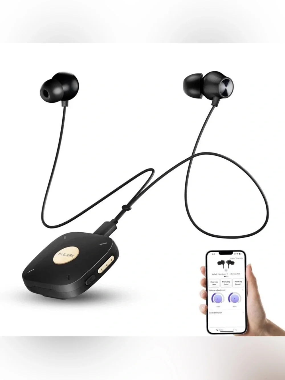 Kulark BL-F1 Neckband AI Clip-On Hearing Aid Bluetooth Rechargeable Brand New